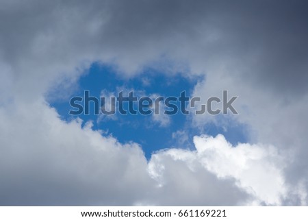 Blue sky with lots of white clouds