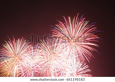Beautiful fireworks festival in Atami, Japan.