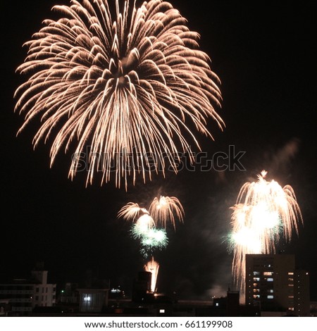 Beautiful Japanese traditional fireworks in Atami , IZU, Shizuoka, Japan.