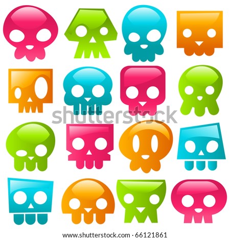 Funky gummy colorful skulls.