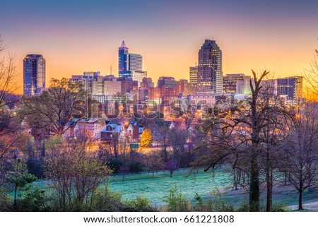 Raleigh, North Carolina, USA downtown city skyline. Royalty-Free Stock Photo #661221808