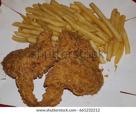 French fries & fried chicken