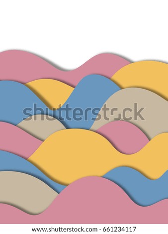 Abstract colorful background. paper waves on white background.