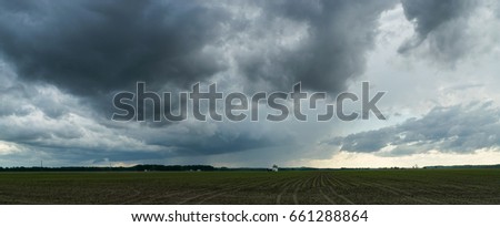 Rain shaft panorama.  Royalty-Free Stock Photo #661288864