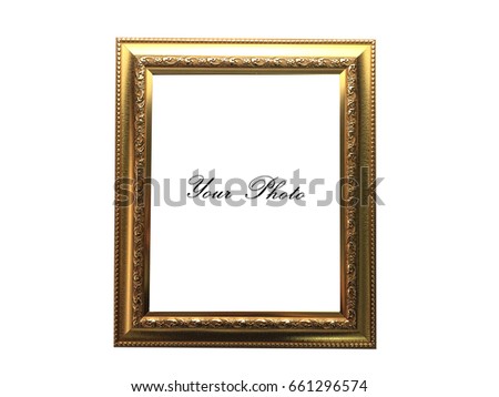  Golden frame isolated on white background 