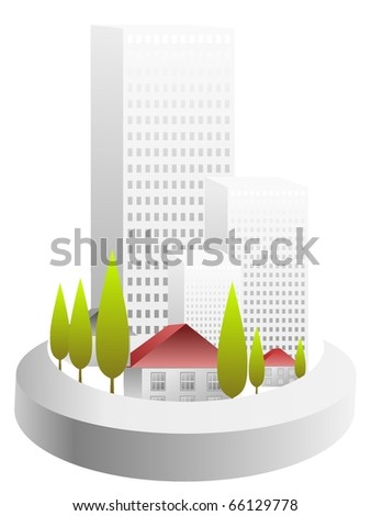 vector icon of the city