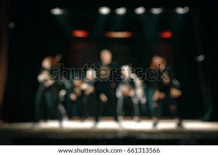Blurred background : Bokeh lighting in concert with audience, Music showbiz concept
