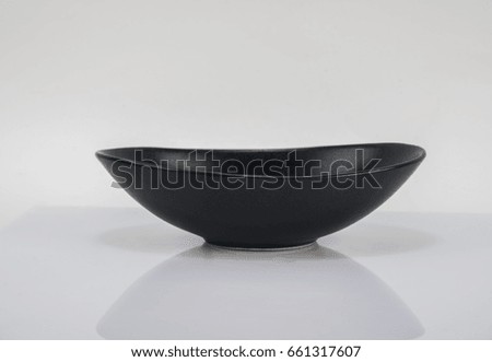 black dish on white background