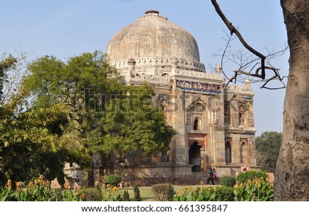 Lodi Gardens is a city park situated in New Delhi, India. The site is now protected by the Archaeological Survey of India and contains some important imperial tombs.