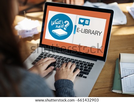 Woman working on laptop network graphic overlay