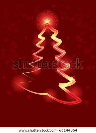 Abstract decorative tree - red