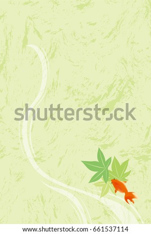 Japanese summer greeting card of goldfish