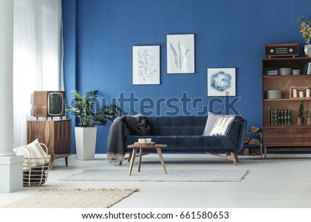 Elegant retro living room in stylish apartment
