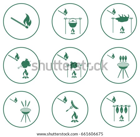 Set of barbecue icons. Vector illustration

