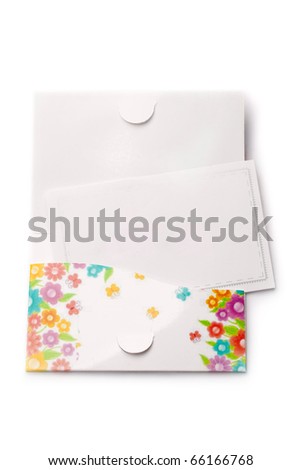 Envelope with blank paper isolated on white