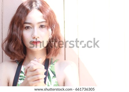 woman praying in the morning.teenager woman hand praying,Hands folded in prayer in the morning concept for faith, spirituality and religion  
