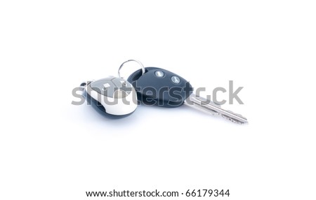 Car key with remote control, isolated over white background