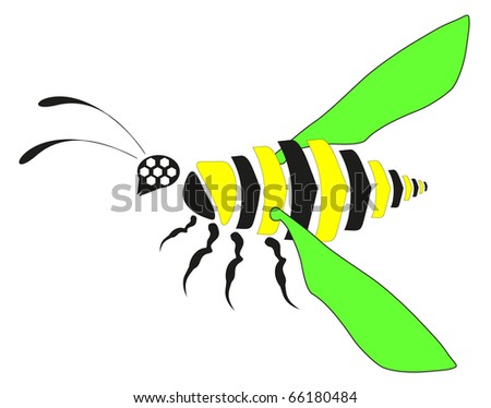 vector tattoo - green bee