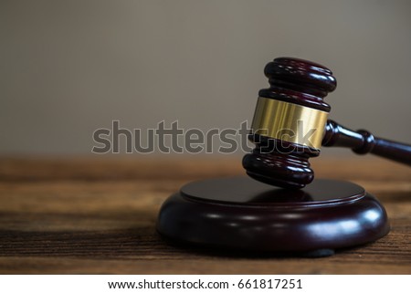 Legal office of lawyers and attorney. Judge Gavel