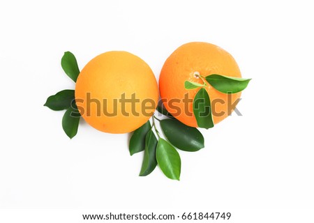 Orange, yellow fruit isolated from the white background.
