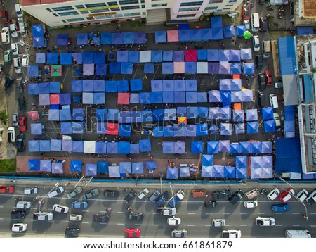 aerial view of Bazaar Ramadhan Putatan, Sabah.