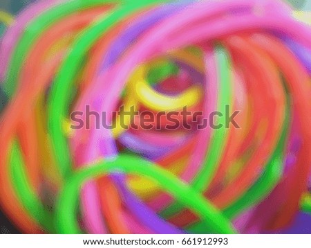 Blur circle curve of plastic band as background