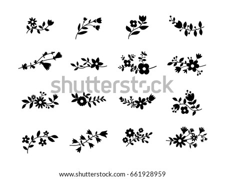 Set of Floral elements Royalty-Free Stock Photo #661928959