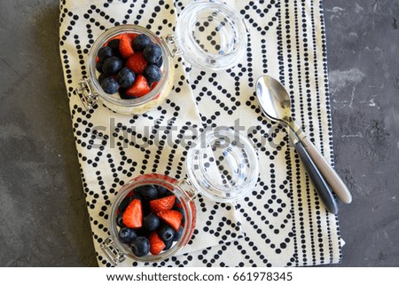 Dessert in a glass with berries.
