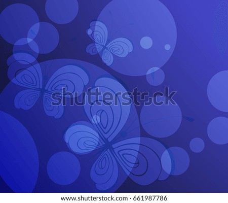  butterflies on a blue background