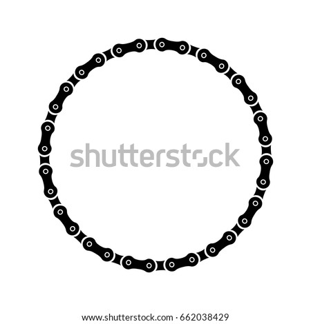  Bike chain circle on a white background.