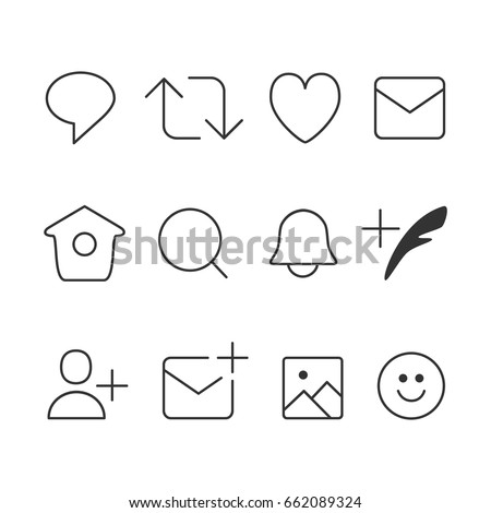 Vector image of set of Internet icons. Royalty-Free Stock Photo #662089324