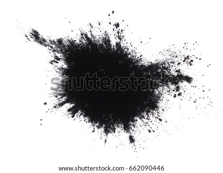 Black powder isolated. Royalty-Free Stock Photo #662090446