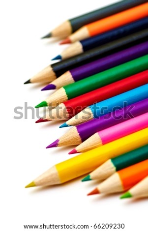 close-up picture of multicolor pencils