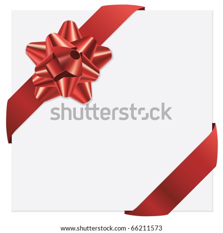 Red bow and ribbons vector holiday card