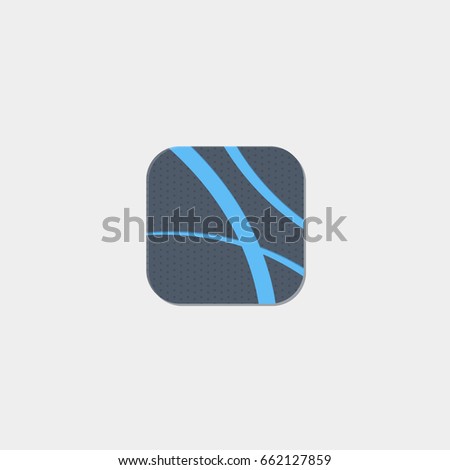 Blue lines icon flat stock vector illustration