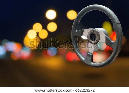 Steering wheel On Bokeo Blur background