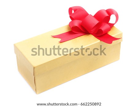 yellow gift box isolated on white