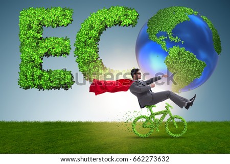 Green bycycle in environmentally friendly transportation concept