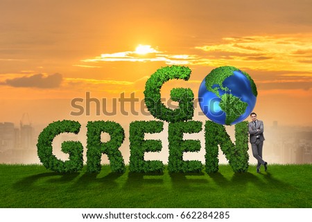 Go Green environmental concept with letters Royalty-Free Stock Photo #662284285