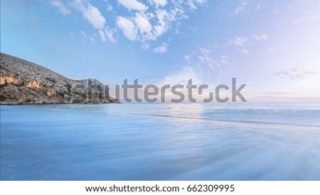 waves before sunset / colorful evening picture of the Crimea Sudak