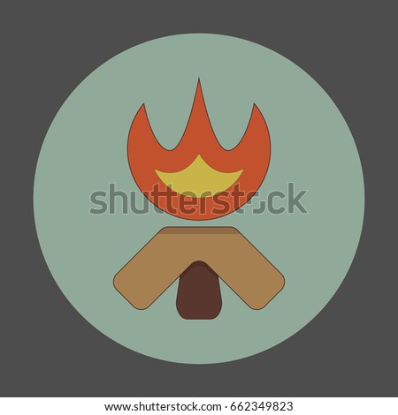 Bonfire camping single icon