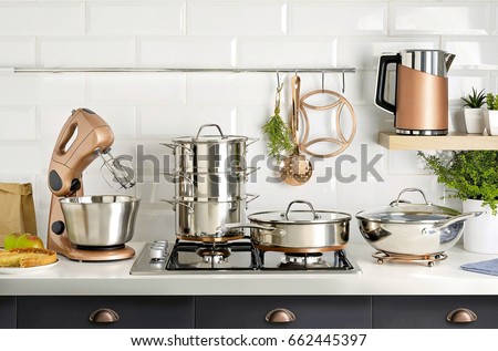 various kitchen utensils Royalty-Free Stock Photo #662445397