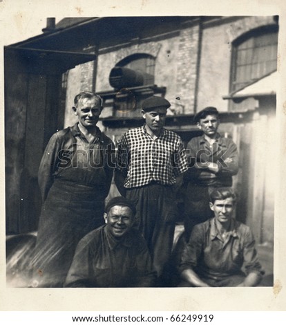 black smith-s crew, about 1950, slovakia