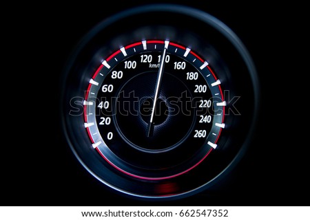 140 Kilometers per hour,light with car mileage with black background,number of speed,Odometer of car