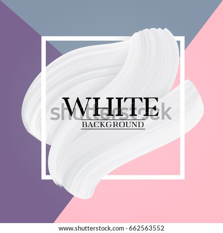White paint brush texture on Pastel colors abstract background, modern vector girly banner
