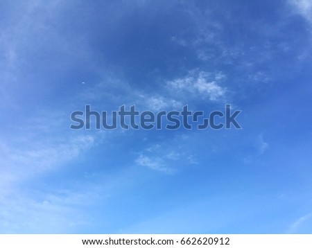 Bright blue sky and white cloud