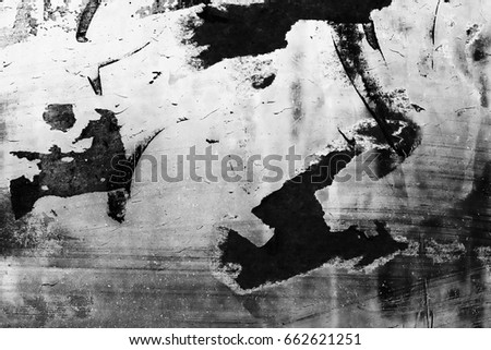 Glass, clear stained, dirty surface. Interesting, unusual background. Black and white abstraction
