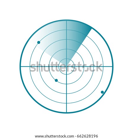 Radar screen icon. Vector illustration image on white background Royalty-Free Stock Photo #662628196