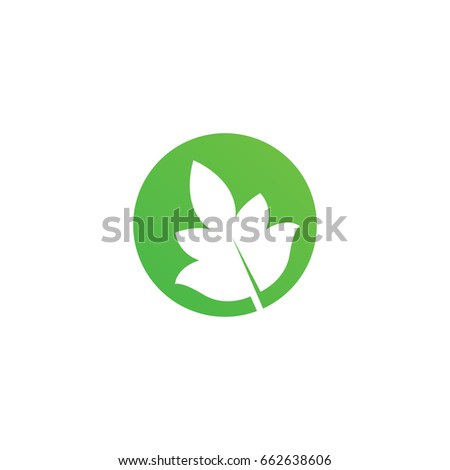 Business Leaf Logo template circle