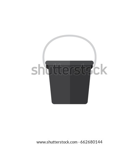 Isolated Bucket Flat Icon. Pail Vector Element Can Be Used For Bucket, Pail, Container Design Concept.